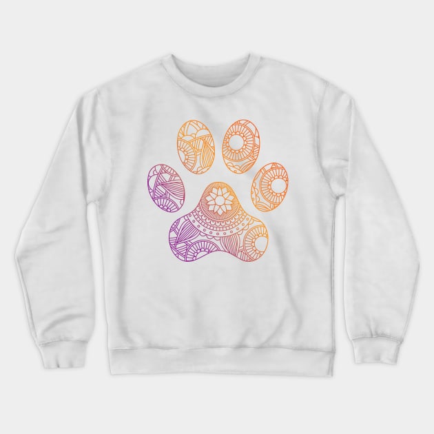 Cat Paw Mandala Crewneck Sweatshirt by DragonTees